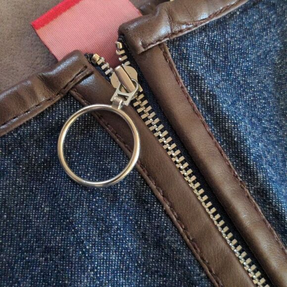 Old Navy Y2K Denim & faux leather skirt size 1‎ - Picture 5 of 8